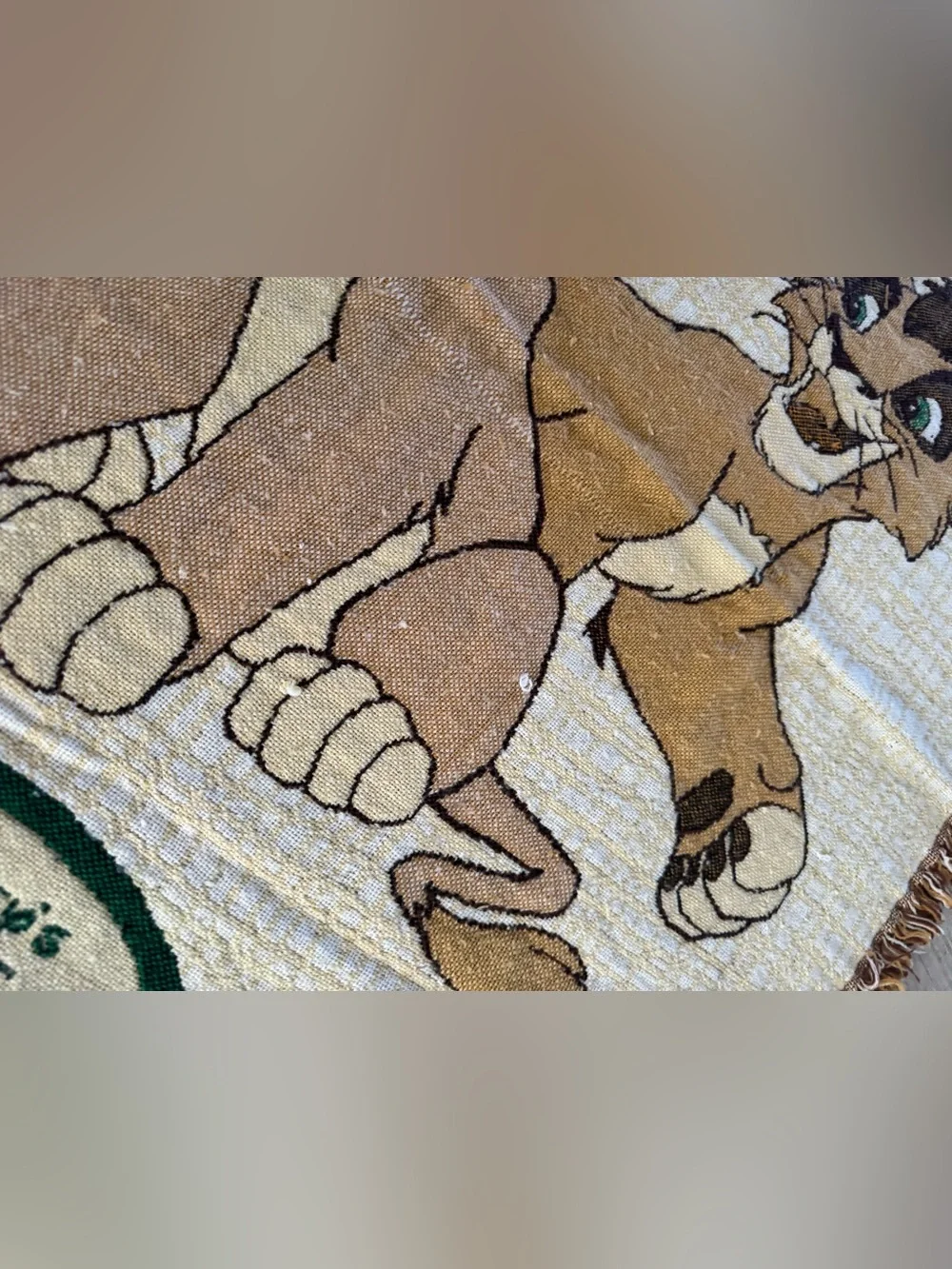 Vintage 1990’s Disney The Lion King Simba Blanket Throw Tapestry Knit Kidcore